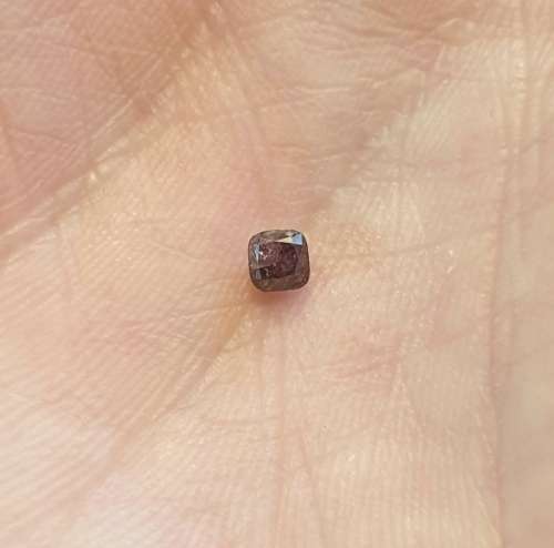 Ultra Rare 100% Natural Fancy Pinkish Purple Cushion Cut Diamond  : 0.30ct - Rare R88 000