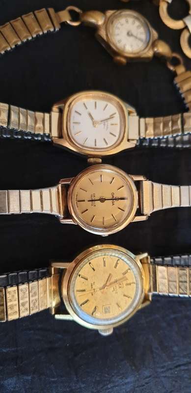 Beautiful Collection of 5 1940's-1970's Ladies Wrist Watches TISSOT / OMEGA / ROTARY
