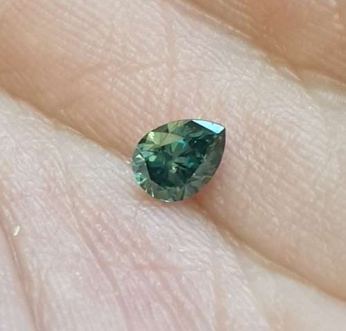 Stunner! Natural Loose Pear Cut FANCY VIVID BLUE Diamond: 0.41ct  VS1