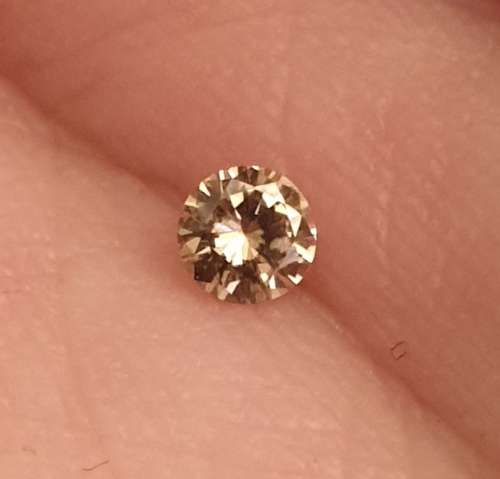 Magnificent 0.13ct Natural Fancy Intense Champagne Loose Diamond VS1 Brilliant Round Cut