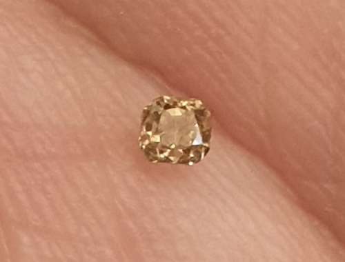 Magnificent 0.10ct Natural Fancy Yellow Loose Diamond VS1 Cushion Cut