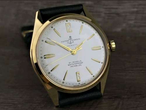 Superb Vintage 1960's Ulysse Nardin 18k Gold Plated Men's Automatic Wristwatch - Mint Condition