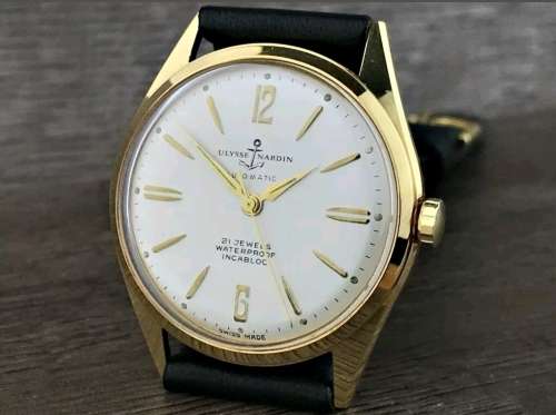 Superb Vintage 1960's Ulysse Nardin 18k Gold Plated Men's Automatic Wristwatch - Mint Condition