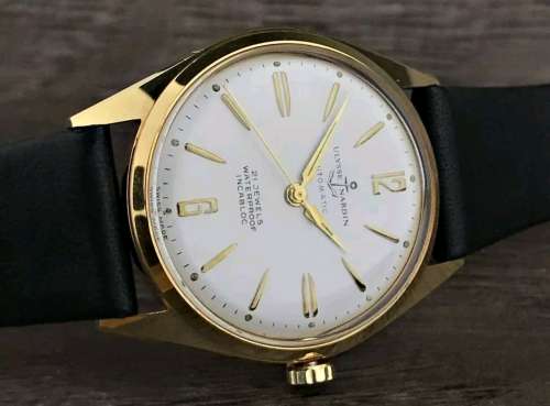 Superb Vintage 1960's Ulysse Nardin 18k Gold Plated Men's Automatic Wristwatch - Mint Condition