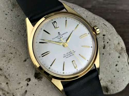 Superb Vintage 1960's Ulysse Nardin 18k Gold Plated Men's Automatic Wristwatch - Mint Condition