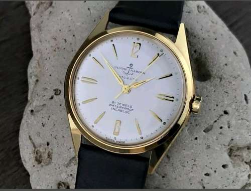 Superb Vintage 1960's Ulysse Nardin 18k Gold Plated Men's Automatic Wristwatch - Mint Condition