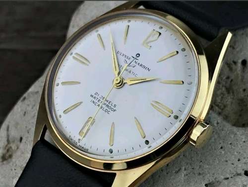 Superb Vintage 1960's Ulysse Nardin 18k Gold Plated Men's Automatic Wristwatch - Mint Condition