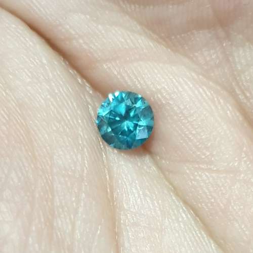 Stunning 0.76ct Lab Certified Natural Fancy Vivid Blue Round Cut Diamond SI1 - Stunning Blue !