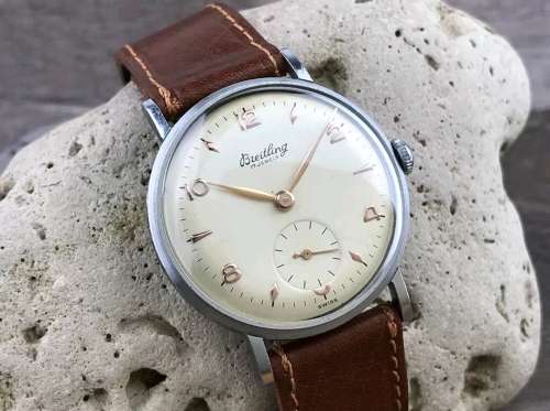 Stunning Vintage 1950's Breitling Men's Hand-Winding Wristwatch - Near Mint Condition
