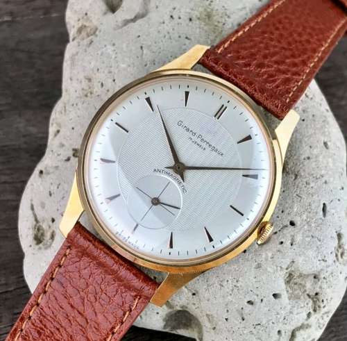 Stunning Vintage 1960's Oversized Girard Perregaux Hand-Winding Wristwatch 18K GP -  Mint Condition