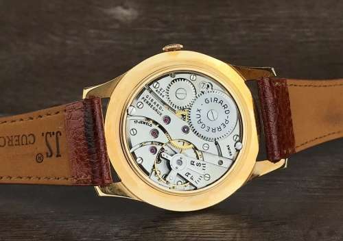 Stunning Vintage 1960's Oversized Girard Perregaux Hand-Winding Wristwatch 18K GP -  Mint Condition