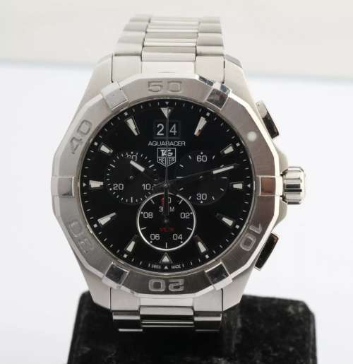 Stunning Tag Heuer Black / Stainless Steel Aquaracer 43mm Chronograph Ref# CAY1110-0