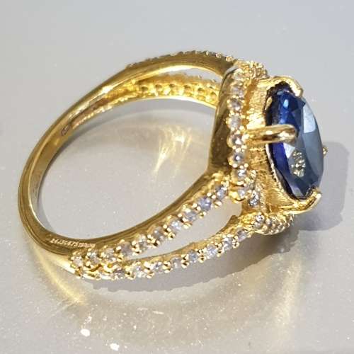 IGI Certified Breathtaking 14K YELLOW Gold Ring 1.60ct Natural Diamonds & Untreated VS Tanzanite