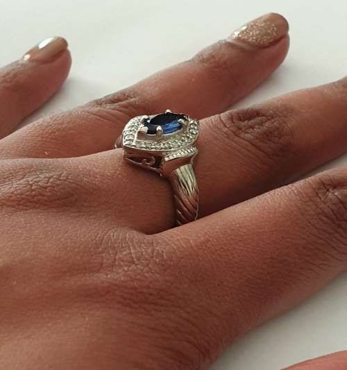 EGL CERTIFIED Breathtaking 14K White Gold Ring 1.55ct Natural Diamonds&Untreated Marquise Tanzanite