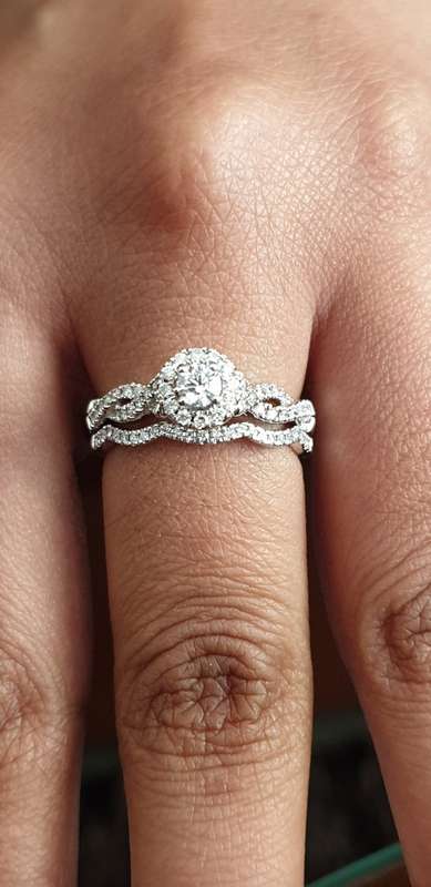 Breathtaking 14K White Gold Bridal Engagement & Wedding Band Ring Set 0.75ct Natural Diamonds ! VS !