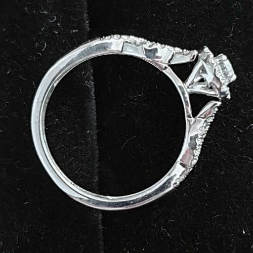 Breathtaking 14K White Gold Bridal Engagement & Wedding Band Ring Set 0.75ct Natural Diamonds ! VS !