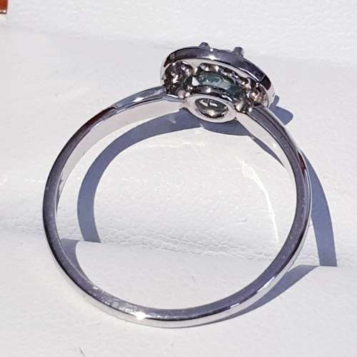 Superb 0.90ct Fancy Vivid Greenish Blue Diamond Halo Engagement Ring Set in Platinum