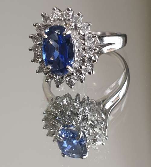 EGL CERTIFIED Breathtaking 14K White Gold Ring 1.85ct Natural Diamonds & Untreated Tanzanite