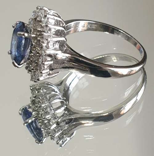 EGL CERTIFIED Breathtaking 14K White Gold Ring 1.85ct Natural Diamonds & Untreated Tanzanite