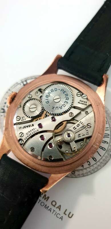 Vintage Swiss 1950's Girard Perregaux 36mm Mens Wristwatch | Serviced |Rose Gold Plated