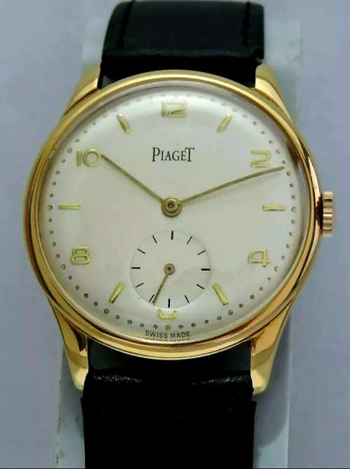 Superb Vintage Oversized 1945 Piaget Winding Wristwatch 38mm -  Mint Condition / 18K Gold Plated