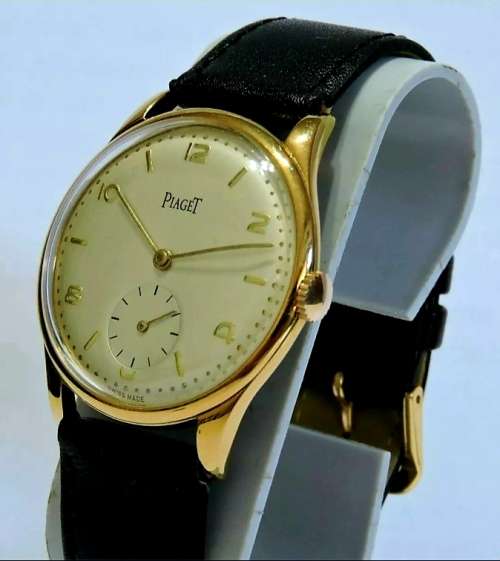 Superb Vintage Oversized 1945 Piaget Winding Wristwatch 38mm -  Mint Condition / 18K Gold Plated