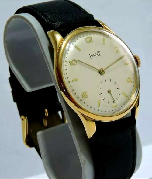 Superb Vintage Oversized 1945 Piaget Winding Wristwatch 38mm -  Mint Condition / 18K Gold Plated