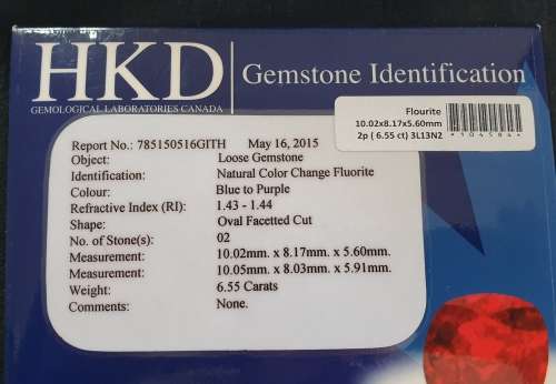 HKD LAB SEALED | 6.55ct | Brazil | Untreated | Natural Pair Fluorite | Investment Gem Quality