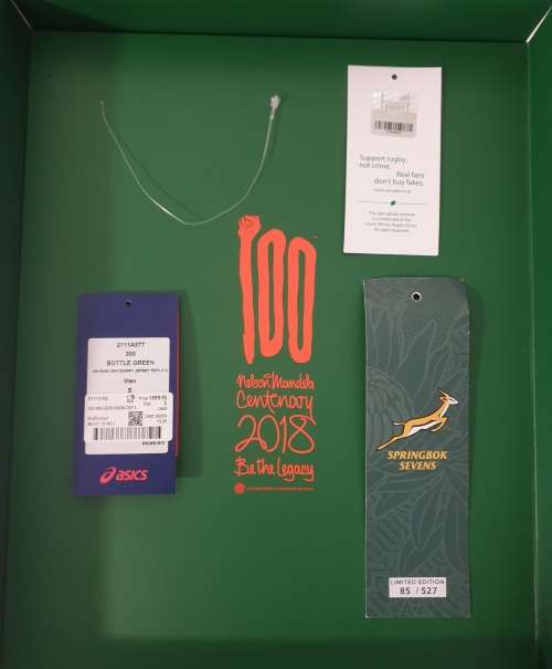 2018 Mandela Centenary Rugby Sevens Limited Edition Jersey no 85/527 Size Large | Complete as issued