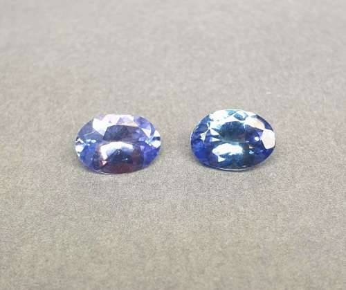 Oval 6.8x4.9mm PAIR 1.28ct | Natural Untreated Earth mined Intense blue-Violet Tanzanites VVS