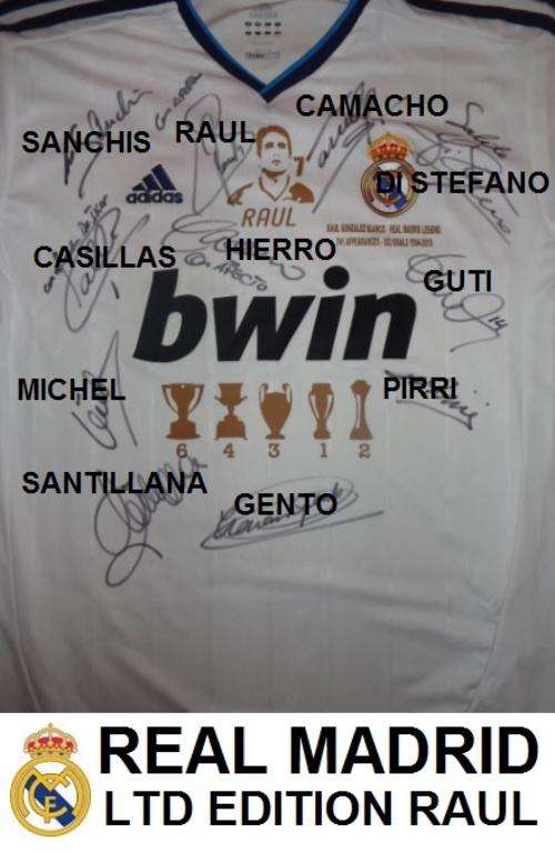 Real Madrid 2012/13 - Limited Edition 'RAUL GONZALEZ BLANCO - LEGEND' Jersey with LOA!