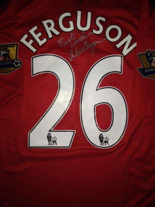 MANCHESTER UNITED FC 2012/13 - "SIR ALEX FERGUSON No: 26" Jersey with LOA!