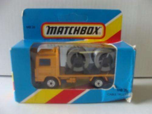 RARE VINTAGE MATCHBOX SUPERFAST  #26 VOLVO CABLE TRANSPORTER TRUCK  MIB 1981 ENGLAND BASE!