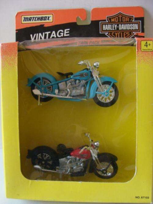 RARE MATCHBOX KING SIZE HARLEY DAVIDSON TWIN PACK VINTAGE EDITION  1995 MINT
