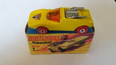 VINTAGE MATCHBOX SUPERFAST #1 MOD ROD RARE RED WHEELS 1971 ENGLAND BASE NMIB