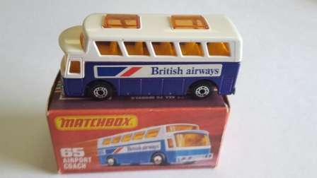 VINTAGE MATCHBOX SUPERFAST #65 AIRPORT COACH 1977 ENGLAND BASE MIB