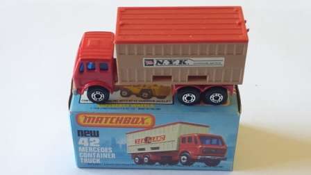 VINTAGE MATCHBOX SUPERFAST #42 MERCEDES CONTAINER TRUCK 1976 ENGLAND BASE MIB