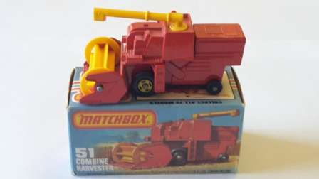 VINTAGE MATCHBOX SUPERFAST #51 COMBINE HARVESTER1977 ENGLAND BASE MIMB
