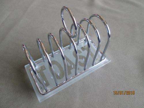 Glass and metal toast rack
