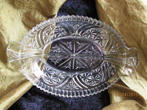 Clear 2 division snack dish