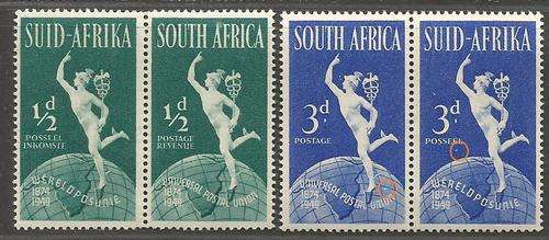 South Africa SACC127+129. UPU Anniversary. Some Specks noted