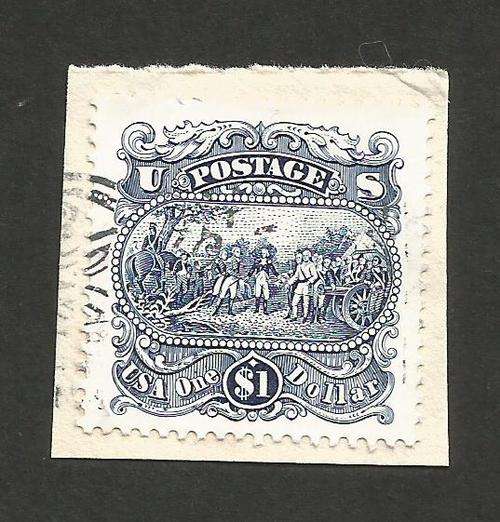 Stamps on piece.