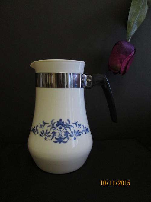 White milk glass water jug