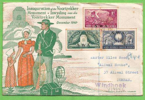 SWA FDC. Inauguration of the Voortrekker Monument. Windhoek Cancel