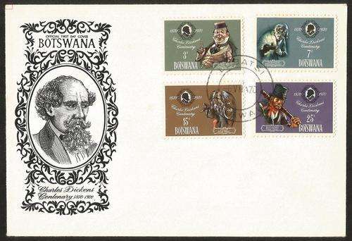 Botswana FDC. Charles Dickens Centenary