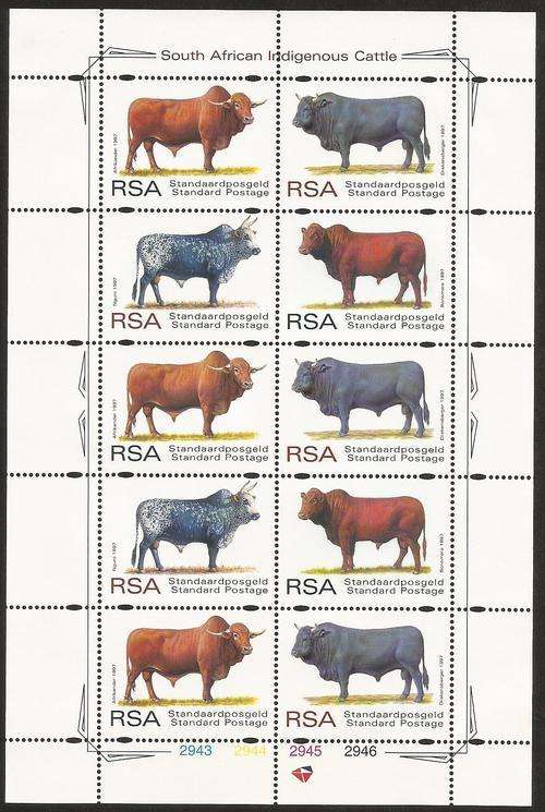 RSA. SACC1056-1059 Cattle Breeds Sheetlet.