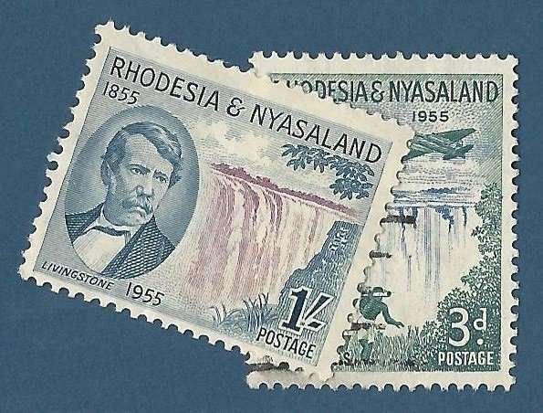 Rhodesia & Nyasaland SACC16+17 Cent. of Discovery of Victoria waterfalls