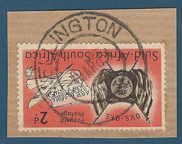 Union of SA. Postmark / Post mark Wellington