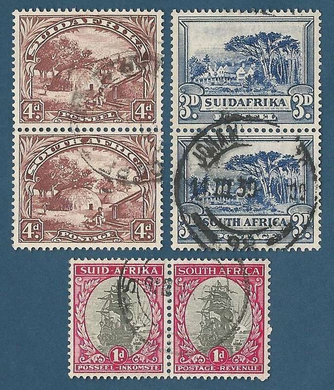Union of South Africa 1st Definitive used pairs