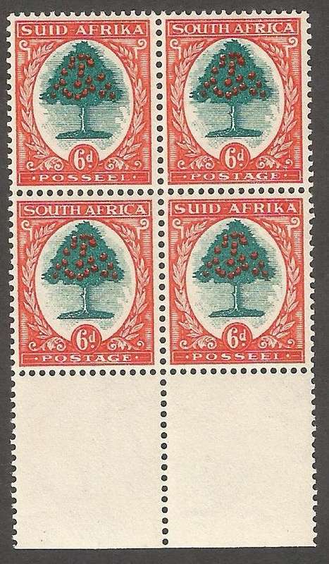 Union of South Africa SACC60b Type 3 Closed Scrolls  -MNH Positional block. CV R500